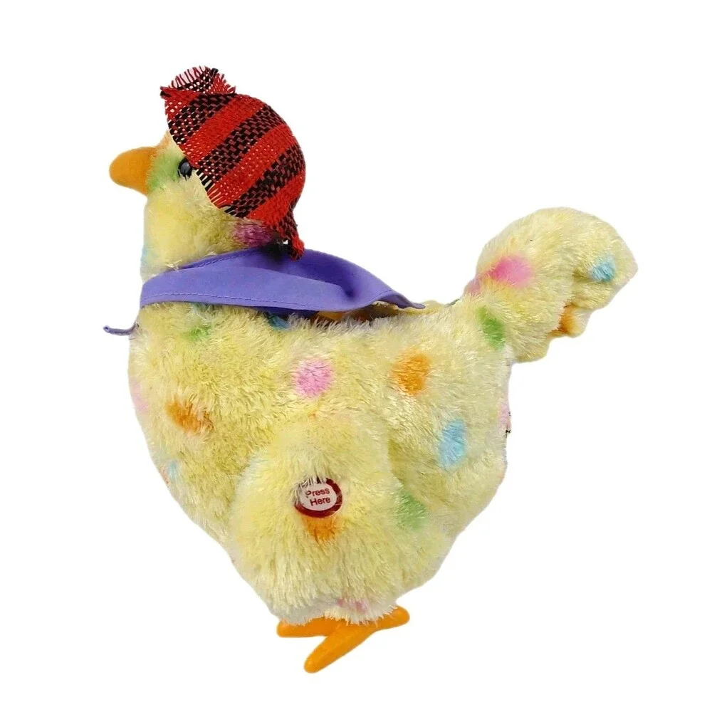 Hallmark Singing Chicken Egg Laying Hen Singing Dancing Plush Easter 2 Eggs